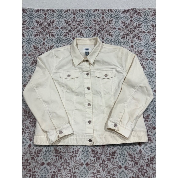 Old Navy Jackets & Blazers - Old Navy Womens XXL Cream Off White Denim Jean Jacket Trucker Classic Cotton